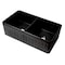Alfi Brand Black Matte Smooth Apron 33" x 18" Double Bowl Fireclay Farm Sink ABF3318D-BM - alternate 3